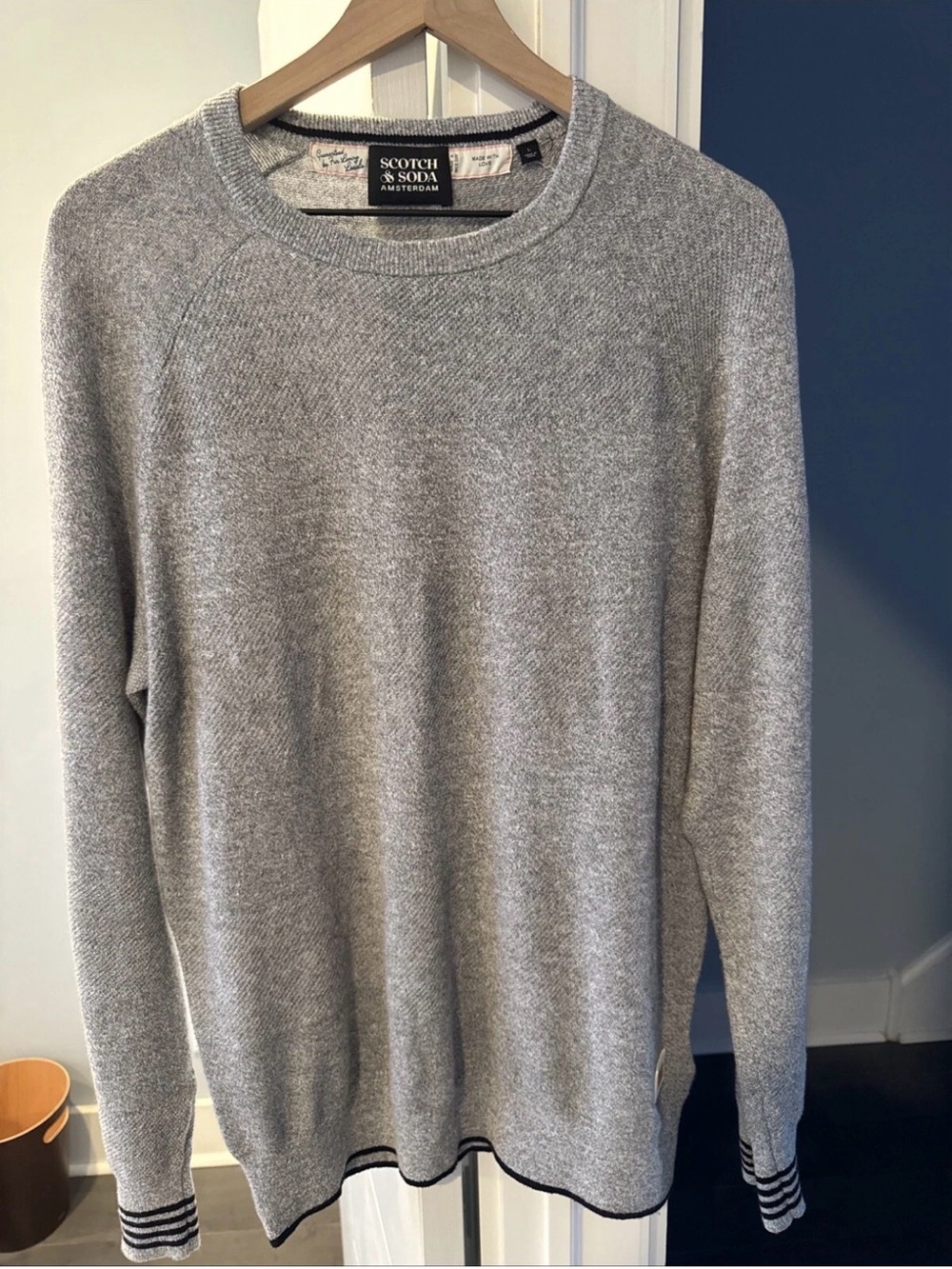 Scotch & Soda Amsterdam Mens Long Sleeve Linen Blend Pullover Sweater Large